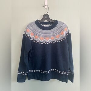 Kari Traa Women's Medium Sundve Knit Wool Blend Blue Pink Fairisle Sweater
